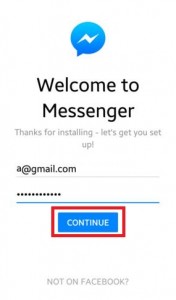 Prisijunkite prie „Facebook Messenger“ programos „Android“