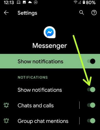 Išjunkite pranešimų garsą „Facebook Messenger“ programoje