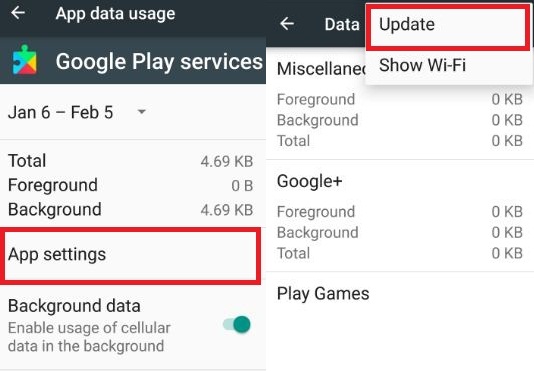 „Google Play“ paslaugų duomenų naudojimo nustatymai