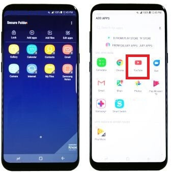 nustatykite saugų aplanką „Samsung Galaxy S8“ telefone