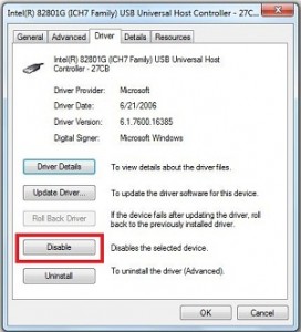 Išjunkite USB prievadus „Windows 7“ naudodami „Device Manager“